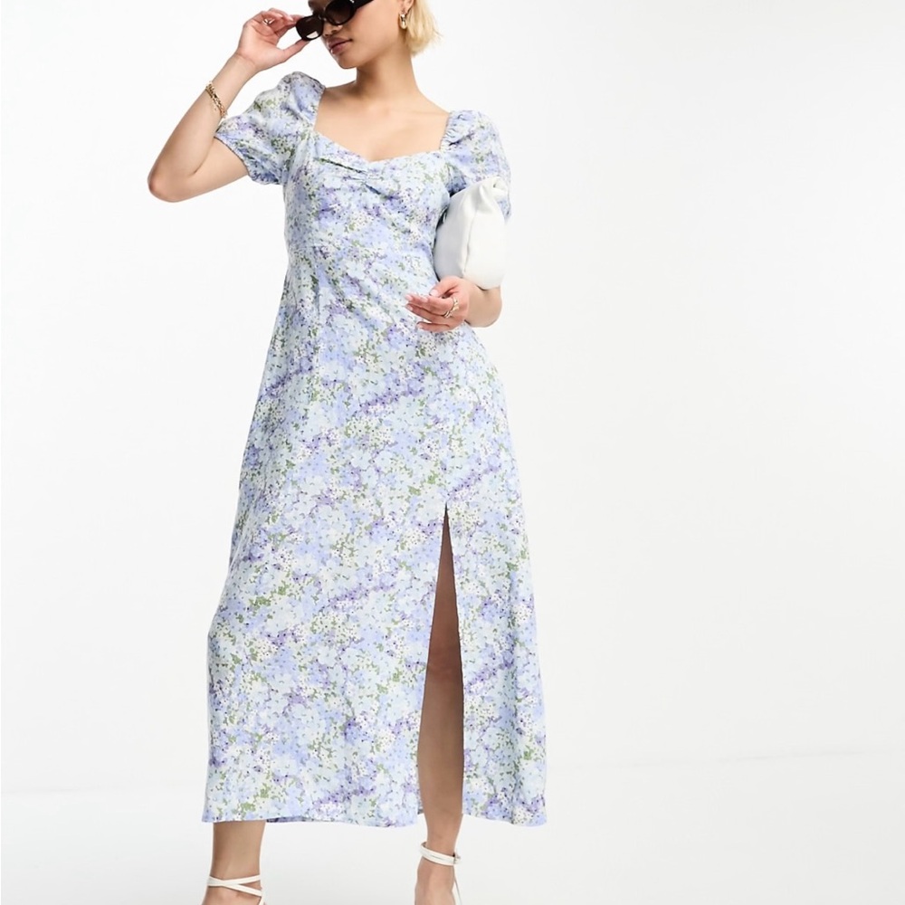 NWT & Other Stories Floral Blue Puff Sleeve Dress
